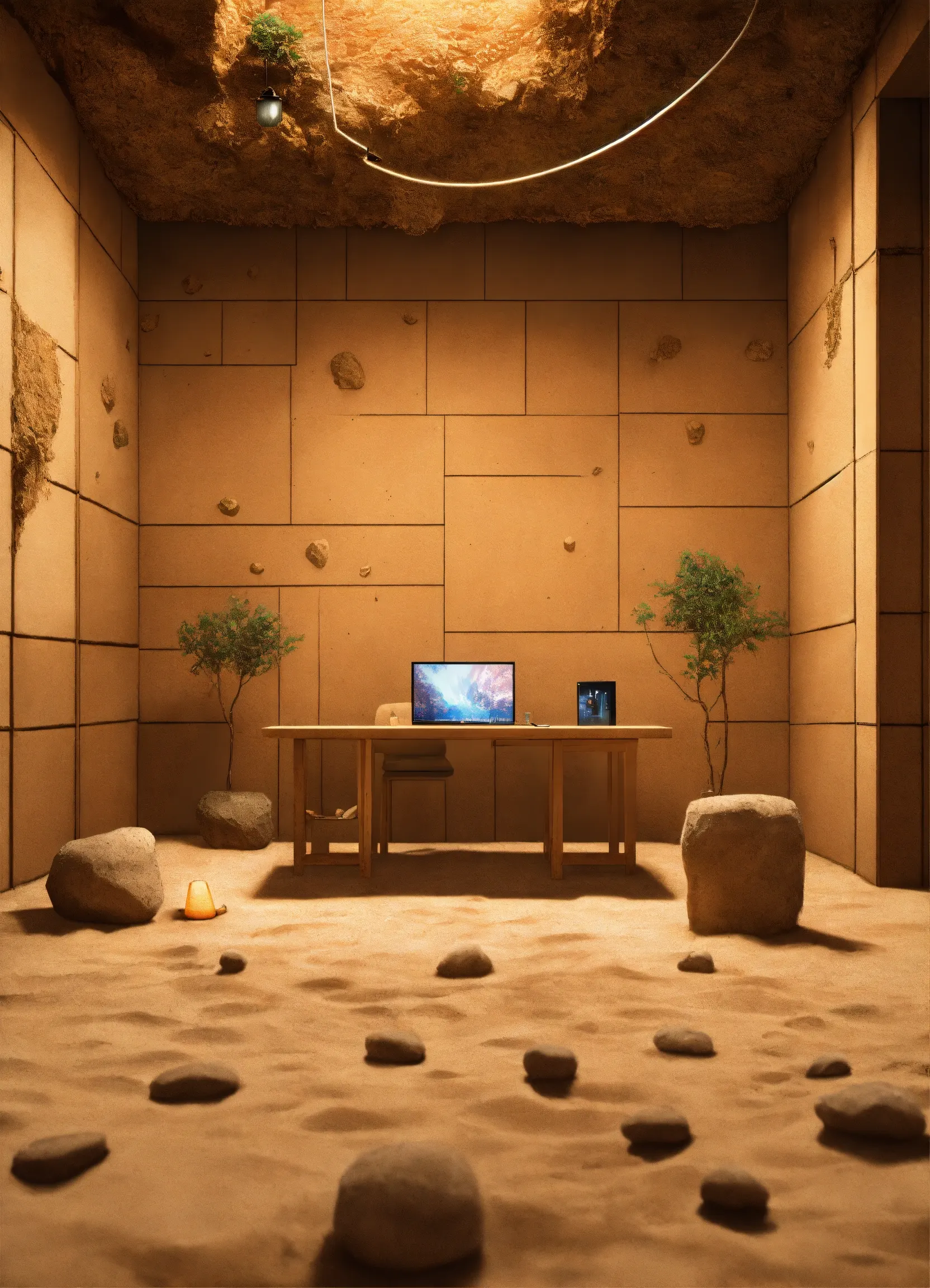 Living wall with various plants